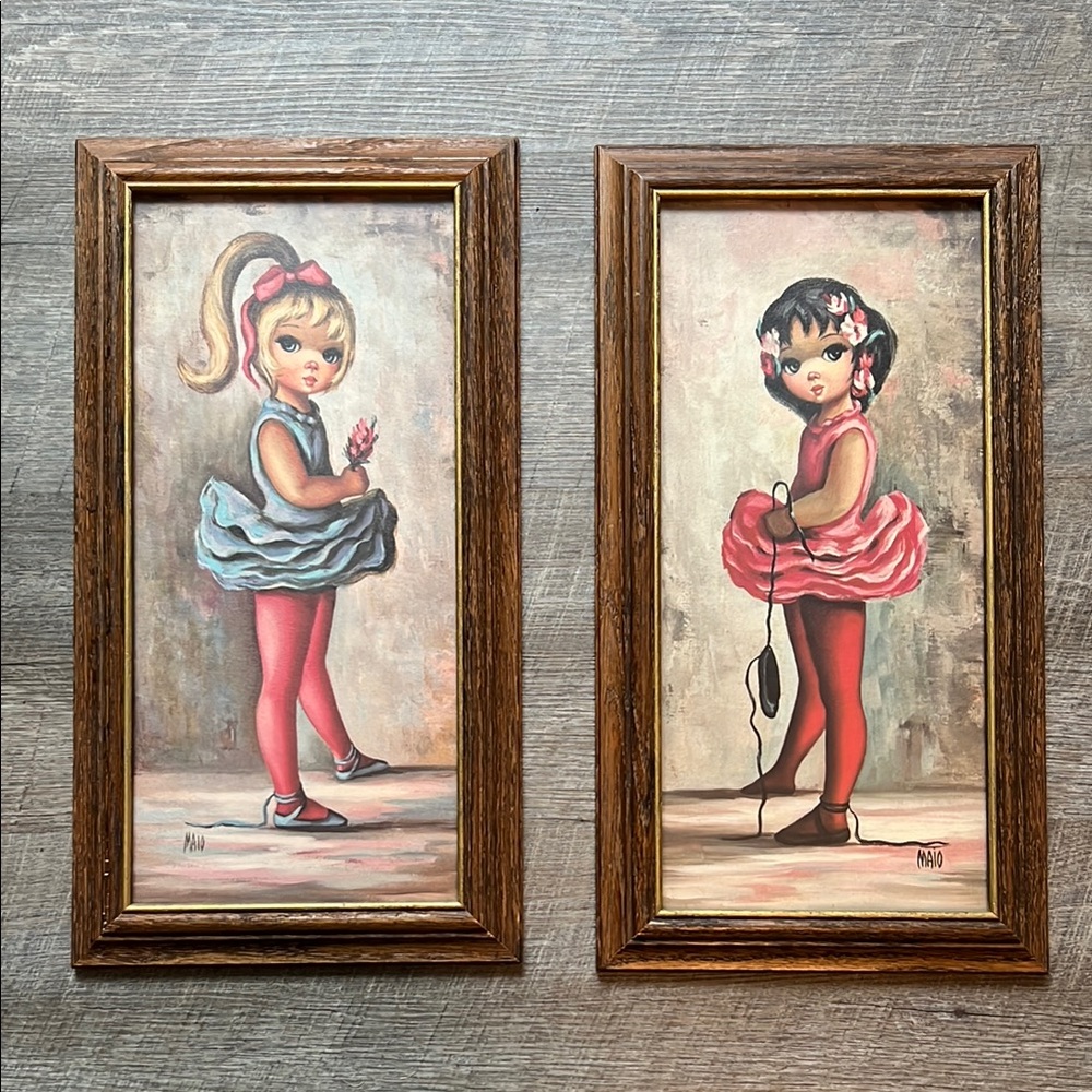 Vintage Ballerina Wall Art Set